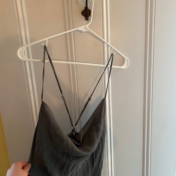 Show Me Your Mumu Verona Cowl Dress Deep Sage Chiffon - Picture 6 of 6